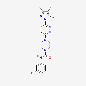 molecular formula C22H27N7O2 B2953246 N-(3-methoxyphenyl)-4-(6-(3,4,5-trimethyl-1H-pyrazol-1-yl)pyridazin-3-yl)piperazine-1-carboxamide CAS No. 1014089-69-0