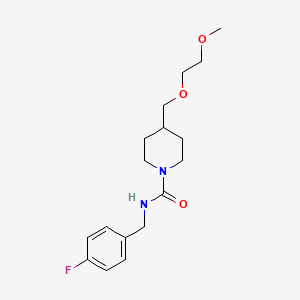 molecular formula C17H25FN2O3 B2953247 N-(4-氟苄基)-4-((2-甲氧基乙氧基)甲基)哌啶-1-甲酰胺 CAS No. 1251609-21-8