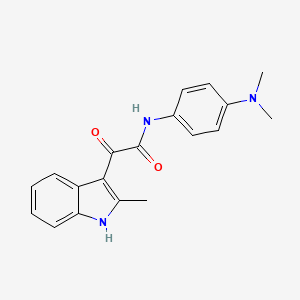 molecular formula C19H19N3O2 B2953256 N-[4-(dimethylamino)phenyl]-2-(2-methyl-1H-indol-3-yl)-2-oxoacetamide CAS No. 852369-29-0