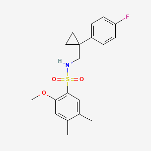 N-((1-(4-fluorophenyl)cyclopropyl)methyl)-2-methoxy-4,5-dimethylbenzenesulfonamide
