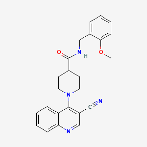 molecular formula C24H24N4O2 B2953270 1-(3-氰基喹啉-4-基)-N-(2-甲氧基苄基)哌啶-4-甲酰胺 CAS No. 1207038-13-8