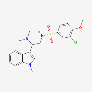 molecular formula C20H24ClN3O3S B2953272 3-chloro-N-(2-(dimethylamino)-2-(1-methyl-1H-indol-3-yl)ethyl)-4-methoxybenzenesulfonamide CAS No. 1091439-21-2