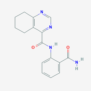 molecular formula C16H16N4O2 B2953273 N-(2-Carbamoylphenyl)-5,6,7,8-tetrahydroquinazoline-4-carboxamide CAS No. 2415516-73-1