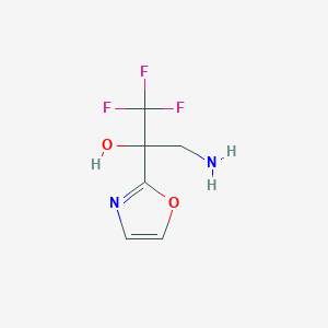 molecular formula C6H7F3N2O2 B2953275 3-Amino-1,1,1-trifluoro-2-(1,3-oxazol-2-yl)propan-2-ol CAS No. 2241128-42-5