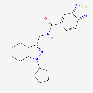 molecular formula C20H23N5OS B2953276 N-((1-环戊基-4,5,6,7-四氢-1H-吲唑-3-基)甲基)苯并[c][1,2,5]噻二唑-5-甲酰胺 CAS No. 1448077-10-8