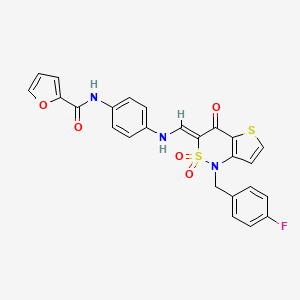 (Z)-N-(4-(((1-(4-fluorobenzyl)-2,2-dioxido-4-oxo-1H-thieno[3,2-c][1,2]thiazin-3(4H)-ylidene)methyl)amino)phenyl)furan-2-carboxamide