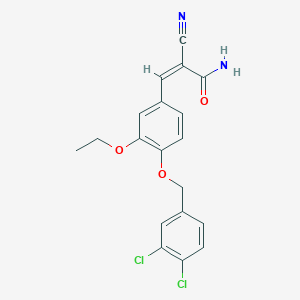 (Z)-2-cyano-3-[4-[(3,4-dichlorophenyl)methoxy]-3-ethoxyphenyl]prop-2-enamide