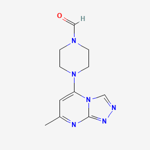 molecular formula C11H14N6O B2953280 4-(7-Methyl-[1,2,4]triazolo[4,3-a]pyrimidin-5-yl)piperazine-1-carbaldehyde CAS No. 924829-03-8