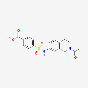 molecular formula C19H20N2O5S B2953290 4-(N-(2-乙酰-1,2,3,4-四氢异喹啉-7-基)磺酰胺基)苯甲酸甲酯 CAS No. 1396858-30-2