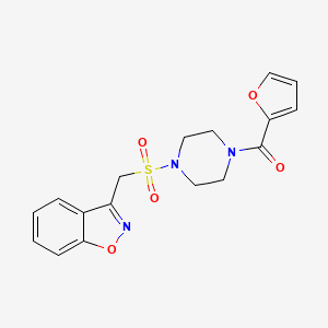 molecular formula C17H17N3O5S B2953300 (4-((Benzo[d]isoxazol-3-ylmethyl)sulfonyl)piperazin-1-yl)(furan-2-yl)methanone CAS No. 1797026-49-3