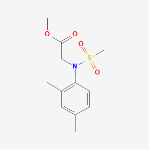 molecular formula C12H17NO4S B2953302 N-(2,4-二甲基苯基)-N-(甲磺酰基)甘氨酸甲酯 CAS No. 425624-05-1