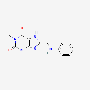 molecular formula C15H17N5O2 B2953304 1,3-dimethyl-8-[(4-methylanilino)methyl]-7H-purine-2,6-dione CAS No. 81014-01-9