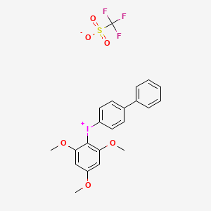 molecular formula C22H20F3IO6S B2953308 4-Biphenylyl(2,4,6-trimethoxyphenyl)iodonium Trifluoromethanesulfonate CAS No. 1868173-47-0