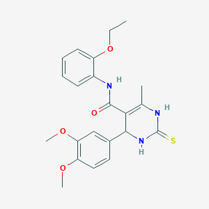 molecular formula C22H25N3O4S B295332 4-(3,4-dimethoxyphenyl)-N-(2-ethoxyphenyl)-6-methyl-2-thioxo-1,2,3,4-tetrahydro-5-pyrimidinecarboxamide 