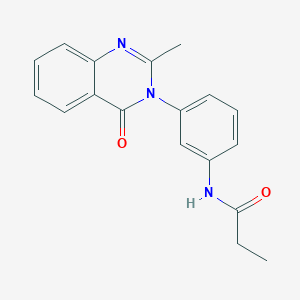 molecular formula C18H17N3O2 B2953320 N-[3-(2-methyl-4-oxoquinazolin-3-yl)phenyl]propanamide CAS No. 898428-52-9