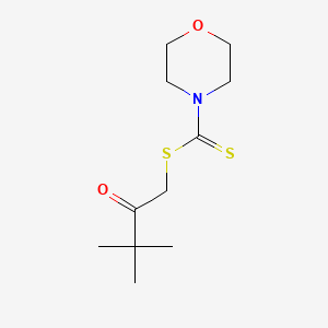 molecular formula C11H19NO2S2 B2953330 3,3-Dimethyl-2-oxobutyl morpholine-4-carbodithioate CAS No. 328009-66-1