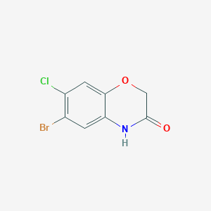 molecular formula C8H5BrClNO2 B2953336 6-Bromo-7-chloro-2,4-dihydro-1,4-benzoxazin-3-one CAS No. 880545-25-5