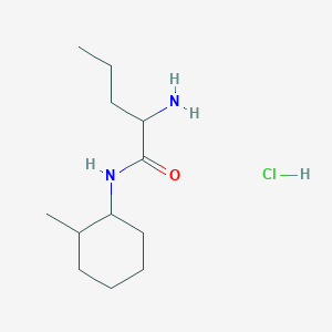 molecular formula C12H25ClN2O B2953342 2-氨基-N-(2-甲基环己基)戊酰胺盐酸盐 CAS No. 1423024-53-6