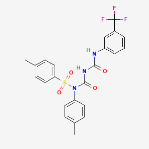 molecular formula C23H20F3N3O4S B2953343 4-methyl-N-(p-tolyl)-N-(((3-(trifluoromethyl)phenyl)carbamoyl)carbamoyl)benzenesulfonamide CAS No. 324539-95-9