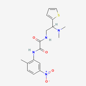 molecular formula C17H20N4O4S B2953356 N1-(2-(dimethylamino)-2-(thiophen-2-yl)ethyl)-N2-(2-methyl-5-nitrophenyl)oxalamide CAS No. 941870-77-5