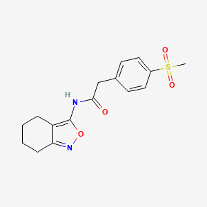 molecular formula C16H18N2O4S B2953361 2-(4-(methylsulfonyl)phenyl)-N-(4,5,6,7-tetrahydrobenzo[c]isoxazol-3-yl)acetamide CAS No. 946370-68-9