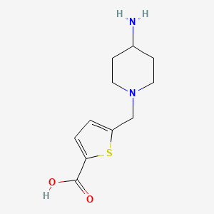 molecular formula C11H16N2O2S B2953397 5-[(4-Aminopiperidin-1-yl)methyl]thiophene-2-carboxylic acid CAS No. 1174863-10-5