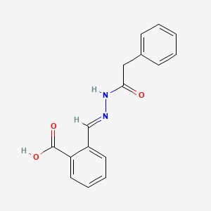 molecular formula C16H14N2O3 B2953400 2-[(E)-[(2-phenylacetyl)hydrazinylidene]methyl]benzoic acid CAS No. 359821-70-8