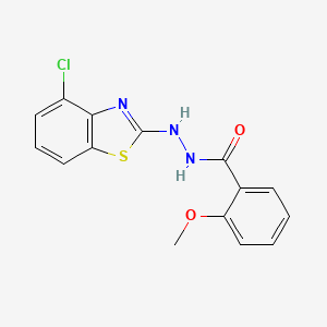 molecular formula C15H12ClN3O2S B2953403 N'-(4-chloro-1,3-benzothiazol-2-yl)-2-methoxybenzohydrazide CAS No. 851979-33-4