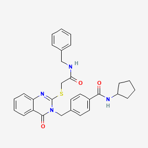 4-((2-((2-(benzylamino)-2-oxoethyl)thio)-4-oxoquinazolin-3(4H)-yl)methyl)-N-cyclopentylbenzamide