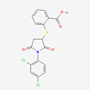 2-((1-(2,4-Dichlorophenyl)-2,5-dioxopyrrolidin-3-yl)thio)benzoic acid