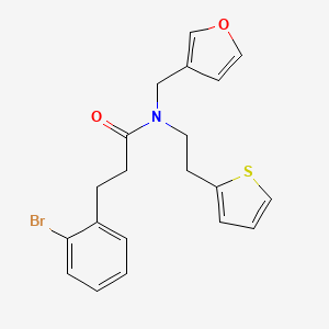 molecular formula C20H20BrNO2S B2953426 3-(2-bromophenyl)-N-(furan-3-ylmethyl)-N-(2-(thiophen-2-yl)ethyl)propanamide CAS No. 1797971-80-2