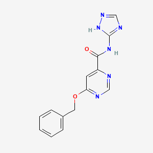molecular formula C14H12N6O2 B2953427 6-(benzyloxy)-N-(1H-1,2,4-triazol-5-yl)pyrimidine-4-carboxamide CAS No. 2034581-29-6