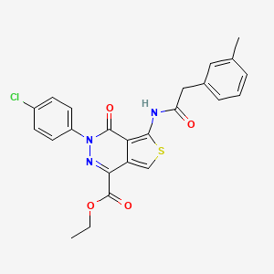 Ethyl 3-(4-chlorophenyl)-4-oxo-5-(2-(m-tolyl)acetamido)-3,4-dihydrothieno[3,4-d]pyridazine-1-carboxylate