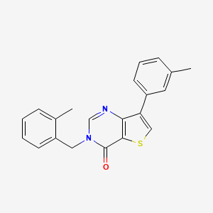molecular formula C21H18N2OS B2953443 3-(2-甲基苄基)-7-(3-甲基苯基)噻吩并[3,2-d]嘧啶-4(3H)-酮 CAS No. 1207032-71-0