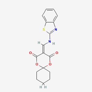 molecular formula C17H16N2O4S B2953446 3-((Benzo[d]thiazol-2-ylamino)methylene)-1,5-dioxaspiro[5.5]undecane-2,4-dione CAS No. 799785-78-7