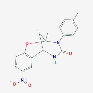2-methyl-8-nitro-3-(p-tolyl)-5,6-dihydro-2H-2,6-methanobenzo[g][1,3,5]oxadiazocin-4(3H)-one