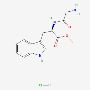 molecular formula C14H18ClN3O3 B2953475 Methyl (2R)-2-[(2-aminoacetyl)amino]-3-(1H-indol-3-yl)propanoate;hydrochloride CAS No. 2343964-37-2