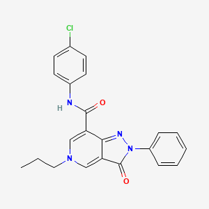 molecular formula C22H19ClN4O2 B2953485 N-(4-氯苯基)-3-氧代-2-苯基-5-丙基-3,5-二氢-2H-吡唑并[4,3-c]吡啶-7-甲酰胺 CAS No. 921881-52-9