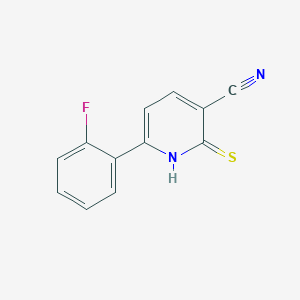 molecular formula C12H7FN2S B2953491 6-(2-Fluorophenyl)-2-thioxo-1,2-dihydropyridine-3-carbonitrile CAS No. 1257317-83-1