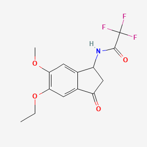 N-(5-ethoxy-6-methoxy-3-oxo-2,3-dihydro-1H-inden-1-yl)-2,2,2-trifluoroacetamide