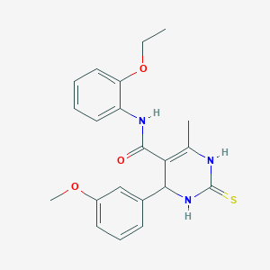 molecular formula C21H23N3O3S B295352 N-(2-ethoxyphenyl)-4-(3-methoxyphenyl)-6-methyl-2-thioxo-1,2,3,4-tetrahydropyrimidine-5-carboxamide 