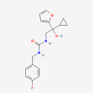 molecular formula C17H19FN2O3 B2953521 1-(2-Cyclopropyl-2-(furan-2-yl)-2-hydroxyethyl)-3-(4-fluorobenzyl)urea CAS No. 1396884-43-7