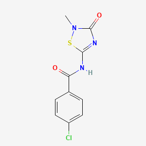 4-chloro-N-(2-methyl-3-oxo-2,3-dihydro-1,2,4-thiadiazol-5-yl)benzenecarboxamide