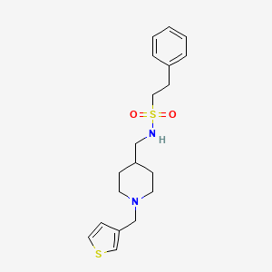 2-phenyl-N-((1-(thiophen-3-ylmethyl)piperidin-4-yl)methyl)ethanesulfonamide