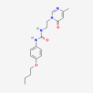 molecular formula C18H24N4O3 B2953538 1-(4-丁氧基苯基)-3-(2-(4-甲基-6-氧代嘧啶-1(6H)-基)乙基)脲 CAS No. 1421452-65-4
