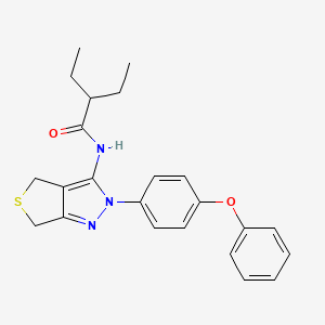 molecular formula C23H25N3O2S B2953544 2-乙基-N-[2-(4-苯氧基苯基)-4,6-二氢噻吩并[3,4-c]吡唑-3-基]丁酰胺 CAS No. 361172-57-8