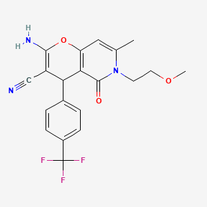 2-amino-6-(2-methoxyethyl)-7-methyl-5-oxo-4-(4-(trifluoromethyl)phenyl)-5,6-dihydro-4H-pyrano[3,2-c]pyridine-3-carbonitrile