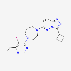 molecular formula C20H25FN8 B2953553 3-Cyclobutyl-6-[4-(6-ethyl-5-fluoropyrimidin-4-yl)-1,4-diazepan-1-yl]-[1,2,4]triazolo[4,3-b]pyridazine CAS No. 2380043-25-2