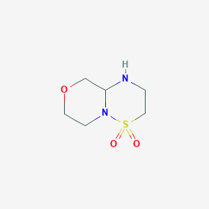 molecular formula C6H12N2O3S B2953566 六氢-1H-4lambda6-[1,2,4]噻二嗪并[3,2-c]吗啉-4,4-二酮 CAS No. 2225147-51-1