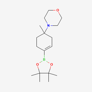 molecular formula C17H30BNO3 B2953567 4-[1-Methyl-4-(tetramethyl-1,3,2-dioxaborolan-2-yl)cyclohex-3-en-1-yl]morpholine CAS No. 1046832-14-7